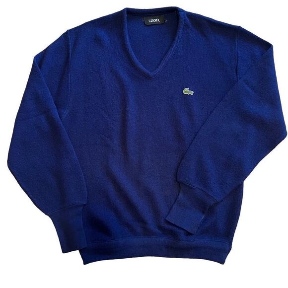 Vintage 70s Izod Navy Sweater. Union Made! Size Medium. Excellent Condition! - Picture 1 of 9